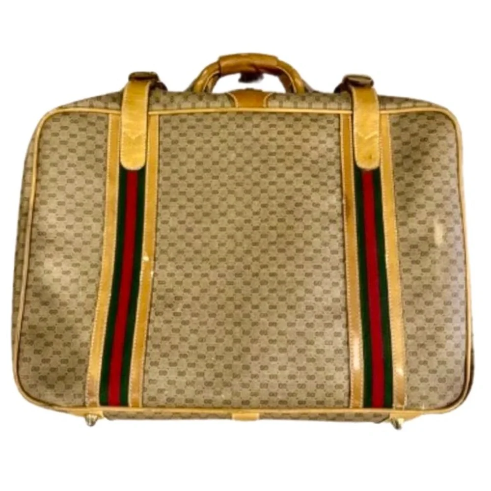 GUCCI GG MicroGuccissima Sherry Line Vintage Suitcase w/ Lock & Key
